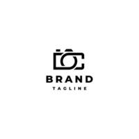 Initial Letter DC Forms Camera Icon Line Logo Design. Camera Icon From Simple Line Letter D And C Logo Design. vector
