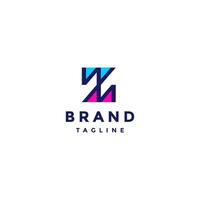 Simple Colorful Letter WM Initials Logo Design. Simple initials W and M form Letter Z Logo Design. vector