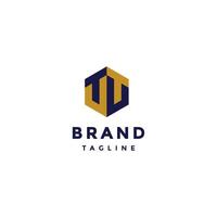 Letters TU and UT Form Hexagon Logo Design. Hexagon Box Icon From Initial Letters T and U Logo Design. vector