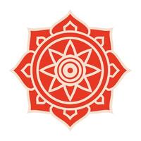 A red and white flower with a star in the center vector
