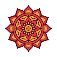 A red and yellow flower with a white background vector