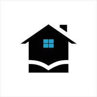 A house with a book icon on a white background vector