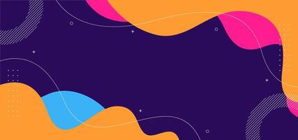 A colorful background with a purple wave and orange and blue swirls vector