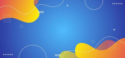 A blue and yellow background with a lot of dots and lines vector
