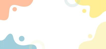 A colorful background with circles and waves. The background is white and the colors are blue, yellow and orange vector