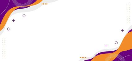 A white background with a purple and orange wave pattern. The wave pattern is made up of circles and dots vector