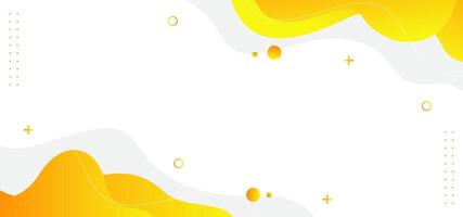 A white background with a vibrant yellow wave that stretches across the entire frame. The wave is adorned with numerous dots, creating a sense of movement and energy. Scene is dynamic and lively vector