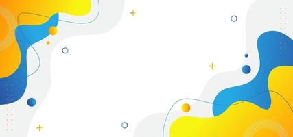 A white background with blue and yellow swirls and circles. The blue and yellow colors create a sense of movement and energy vector