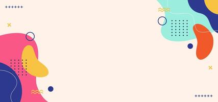 A colorful background with a lot of shapes and lines. The background is a mix of different colors and shapes, giving it a playful and creative vibe vector