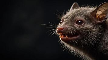 A close-up of a small, furry mammal with large ears and a curious expression. photo