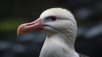 Close-up of a bird with a distinctive beak and feather details. photo