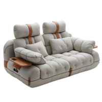 A couch with two pillows and a remote control png