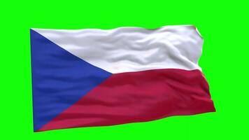 Czech Republic Flag, Czechia flag 3d render waving animation motion graphic isolated on green screen background video