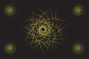 Geometric gradient star design on black background vector