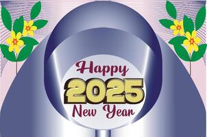 Happy New Year 2025 text design. New 3D design with gradient background vector