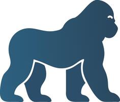 Gorilla icon and logo. Muscular gorilla mascot sitting icon isolated. Gorilla Silhouette Illustration White Background. vector