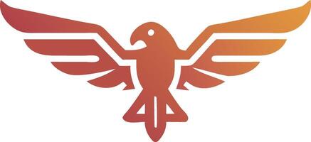 Hawk icon logo flat design. American Bald Eagle flying on a white background. illustration of an eagle. vector