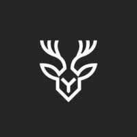 Deer Head logo, with simple minimalist modern bold line geometric style vector