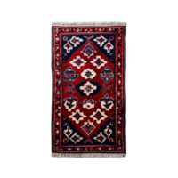 Red Persian rug with intricate floral patterns on a transparent background png