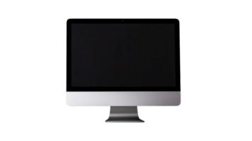Modern computer monitor with a wide black screen on a transparent background png