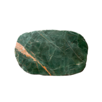 Oval shaped green marble slab with unique veining, isolated on a transparent background png