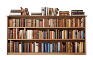 Wooden Bookshelf isolated on transparent background png