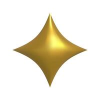 Single Shining golden star emoji.3d style gold star icon,twinkle social media platform symbol with shadow on transparent background. illustration EPS 10 vector