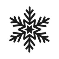 Snowflake with star thin line icon.Frozen sign.Decorative element for Christmas and New Year holiday.Transparent background.Simple black line snow icons. illustration EPS 10 vector