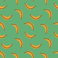 Banana seamless pattern.Yellow fruits on the green background.Good for wallpaper,textile,background,poster,post cards.Food themes Bananas in trendy modern hand-drawn style. illustration EPS10 vector