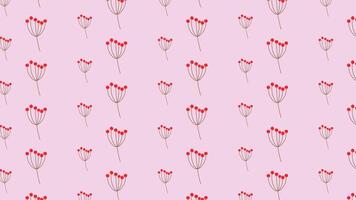 cute red dots cartoon flower seamless pattern in pink background for fabric print, paper print, social media, party print or any use. flower doodle vector