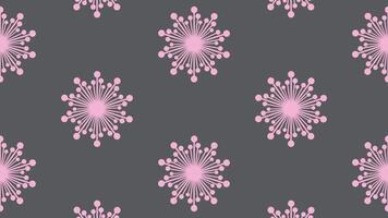 unique cute pink cartoon flower seamless pattern in dark background for fabric print, paper print, social media, party print or any use. flower doodle vector