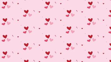 cute red pink love shape pattern in pink background for fabric print, paper print, social media, party print or any use. love doodle Red love heart shape abstract happy valentines day vector