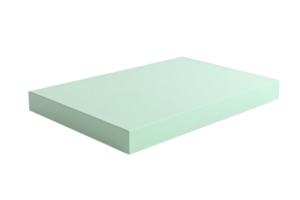 Minimalistic mint green rectangular block object isolated on a transparent background. Perfect for graphic design or product presentations. png