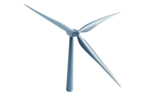 Wind turbine isolated on transparent background. symbolizing renewable energy, sustainability, and clean power generation in the modern world. png