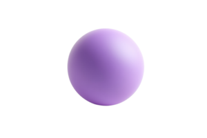A simple, smooth, purple sphere on a transparent background. ideal for abstract design and creative projects. High-quality 3D rendering. png