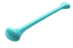 Blue cartoon dog bone isolated on transparent background. 3D render. Perfect for pet-themed projects, animations, and playful designs. png