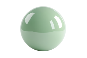 Minimalistic green glossy sphere isolated on a transparent background. showcasing a clean and modern design for versatile use. png