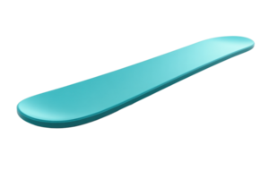 High-quality 3D turquoise snowboard isolated on transparent background. Ideal for winter sports, recreation, and design projects. png
