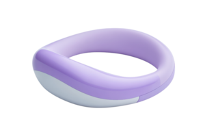 Modern overview of an ergonomic, minimalist purple wearable, isolated on a transparent background. Ideal for tech, fashion, and lifestyle themes. png