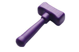Purple rubber mallet isolated on transparent background. perfect for construction, home improvement, and DIY projects, showcasing a durable design. png