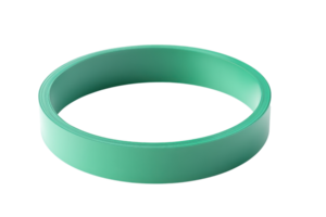 Minimalistic green silicone bracelet, isolated on transparent background. perfect for accessory themes, close-up view. png