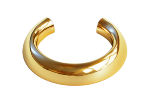 Elegant golden ring isolated on a transparent background. showcasing its shiny and smooth finish, perfect for jewelry and accessory themes. png