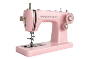 Vintage pink sewing machine isolated on transparent background. ideal for creative projects, crafts, and vintage-themed decor. png