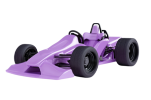 High-angle view of a sleek purple racing car isolated on transparent background. perfect for motorsport and automotive design concepts. png