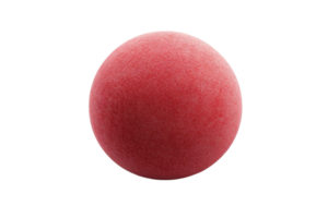 Close-up image of a single red ball isolated on a transparent background. perfect for toy or object photography projects. png