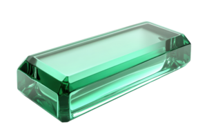 Green crystal prism isolated on transparent background. perfect for design projects, presentations, and digital artwork. png