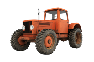 Old red tractor isolated on transparent background. showcasing vintage agricultural machinery used in farming and agriculture. png