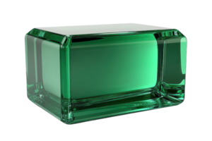 Green glass brick on a transparent background. Perfect for use in design projects, advertisements, and creative visuals. png