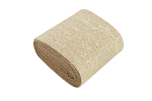 Rolled up beige fabric with texture isolated on transparent background. Ideal for crafting, home decoration, and textile design. png