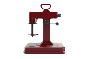 A classic red espresso machine with a modern design, perfect for home or office use. Elegant and functional coffee maker for espresso lovers. png